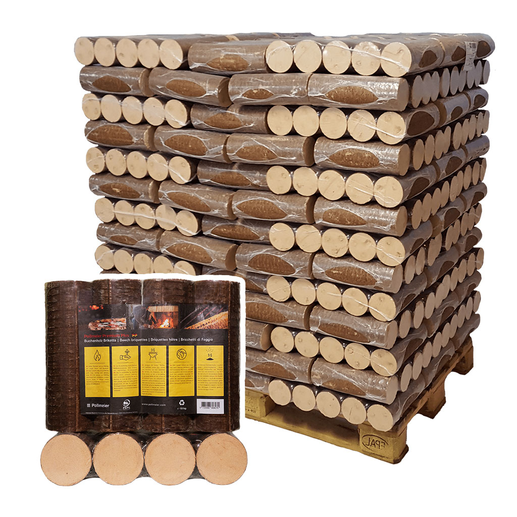 Pollmeier Premium Plus Buchenholzbriketts – Palette